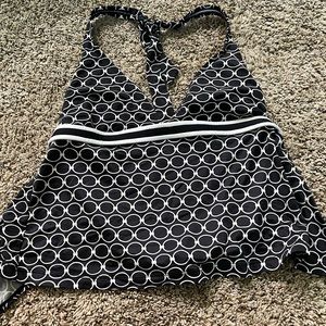 Women’s black & white tankini top